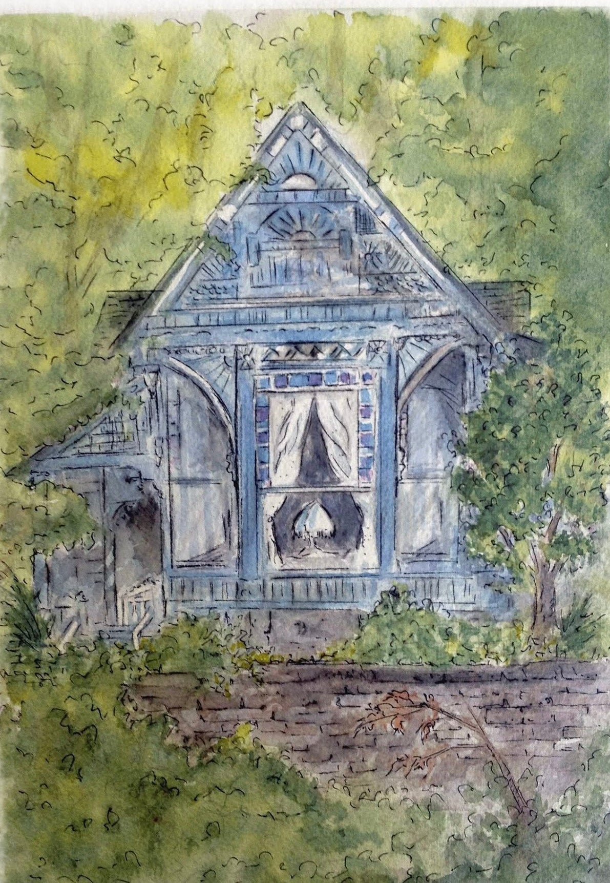 Cliff Cottage Art Print