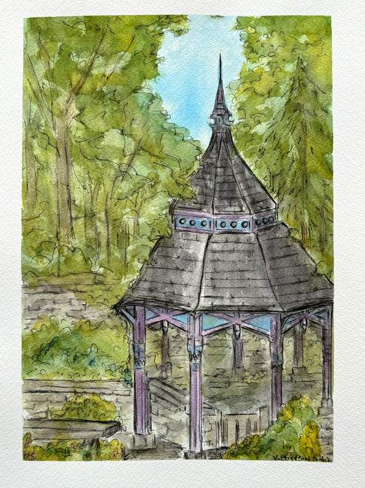 Crescent Spring Gazebo Art Print