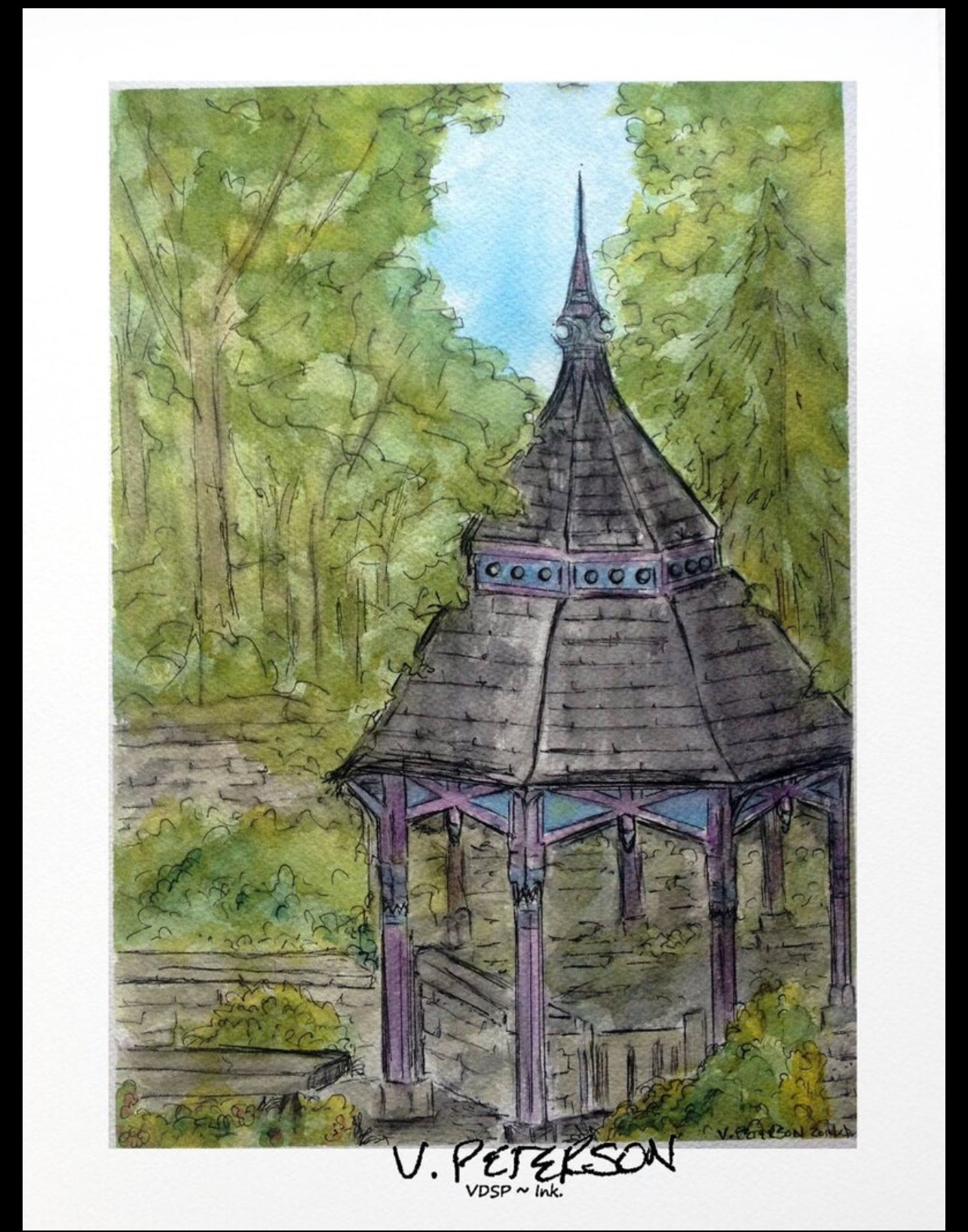 Crescent Spring Gazebo Art Print