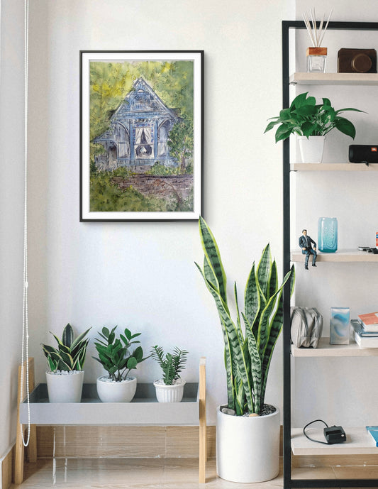 Cliff Cottage Art Print